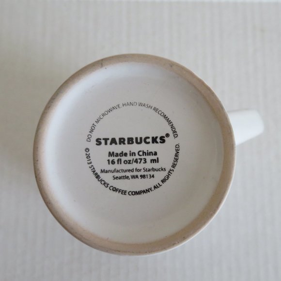 🔥🔥HP🔥🔥 Starbucks White/Black Etched Logo 16oz Ceramic Travel Mug Cup, NWOT - Picture 8 of 11